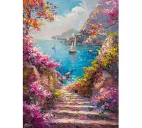 Diamond Painting Niños Bote, Diamond Painting Kit OcéAno, 5D Pintura Diamante Cuadro Diamantes DIY Full Drill Round Strass Ricamo a Punto Croce Painting per Decorazioni Casa Pareti 30x40cm 5-IQ30