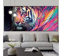 Diamond Painting Niños Color Pintura Diamante Tigre Cuadros de Diamantes Principiantes Puzzle Kits DIY 5D Rhinestones Cristal Bordado Punto de Cruz Pintar por Numeros Adultos,Decoración 70x140cm z442f