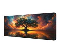 Diamond Painting Niños, Diamond Painting Grande Atardecer Árbol de la vida, Manualidades Adultos Kit, Principiantes Cristal Bordado Punto Cruz Pintura Pinturas, Decoración Hogar Regalo 35x70cm J-15