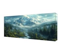 Diamond Painting Niños, Diamond Painting Grande Bosque Montaña, Manualidades Adultos Kit, Principiantes Diamante Cristal Bordado Punto de Cruz Pintura Pinturas, Decoración Hogar Regalo 50x100cm J-55