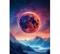 Diamond Painting Niños Eclipse, DIY 5D Diamond Painting Kit MontañA, 5D Pintura Diamante Cuadro Diamantes DIY Full Drill Cuadrado a Punto Croce Painting per Decorazioni Casa Pareti 100x135cm D-IO83