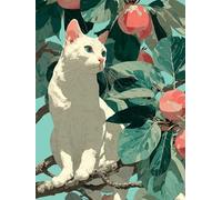 Diamond Painting Niños Gato, DIY 5D Diamond Painting Kit Fruta, 5D Pintura Diamante Cuadro Diamantes DIY Full Drill Cuadrado Ricamo a Punto Croce Painting per Decorazioni Casa Pareti 80x100cm K-2V83