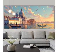 Diamond Painting Niños Lago Pintura Diamante París Cuadros de Diamantes Principiantes Puzzle Kits DIY 5D Rhinestones Cristal Bordado Punto de Cruz Pintar por Numeros Adultos, Decoración 80x240cm z456f