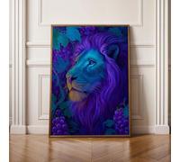 Diamond Painting Niños LeóN Animal Pintura Diamante Punto de Cruz Kit Completo, Principiantes Cuadros Diamantes Kit, DIY Manualidades para Adultos, Decoración Hogar Regali 40x50CM PjY13971 2-2