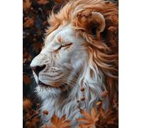 Diamond Painting Niños LeóN, DIY 5D Diamond Painting Kit Hojas, 5D Pintura Diamante Cuadro Diamantes DIY Full Drill Cuadrado Ricamo a Punto Croce Painting per Decorazioni Casa Pareti 30x40cm I-4282