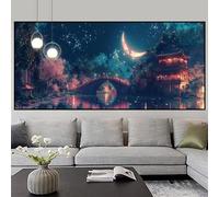 Diamond Painting Niños Luna Pintura Diamante Puente Cuadros de Diamantes Principiantes Puzzle Kits DIY 5D Rhinestones Cristal Bordado Punto de Cruz Pintar por Numeros Adultos,Decoración 70x140cm z500f