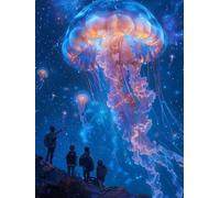 Diamond Painting Niños Medusa, DIY 5D Diamond Painting Kit Cielo Estrellado, 5D Pintura Diamante Cuadro Diamantes DIY Full Drill Cuadrado a Punto Croce Painting per Decorazioni Pareti 50x70cm L-4227