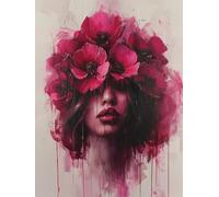 Diamond Painting Niños Mujer, Diamond Painting Kit Flor, 5D Pintura Diamante Cuadro Diamantes DIY Full Drill Cuadrado Ricamo a Punto Croce Painting per Decorazioni Casa Pareti, Regalo 80x100cm M-J358