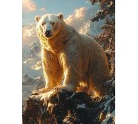Diamond Painting Niños Oso, DIY 5D Diamond Painting Kit MontañA, 5D Pintura Diamante Cuadro Diamantes DIY Full Drill Cuadrado Ricamo a Punto Croce Painting per Decorazioni Casa Pareti 80x100cm 5-JM17