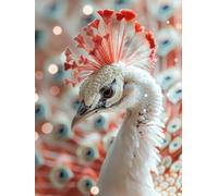 Diamond Painting Niños PáJaro, Diamond Painting Kit Pavo Real, 5D Pintura Diamante Cuadro Diamantes DIY Full Drill Round Strass Ricamo a Punto Croce Painting per Decorazioni Casa Pareti 40x60cm J-5062