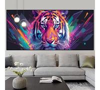 Diamond Painting Niños Tigre Pintura Diamante Color Cuadros de Diamantes Principiantes Puzzle Kits DIY 5D Rhinestones Cristal Bordado Punto de Cruz Pintar por Numeros Adultos,Decoración 70x210cm z346f