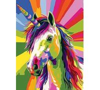 Diamond Painting Niños Unicornio, Diamond Painting Kit Animal, 5D Pintura Diamante Cuadro Diamantes DIY Full Drill Round Strass Ricamo a Punto Croce Painting, Decorazioni Casa Pareti 70x100cm Z-8J72
