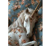 Diamond Painting Niños Unicornio, Diamond Painting Kit Flor, 5D Pintura Diamante Cuadro Diamantes DIY Full Drill Round Strass Ricamo a Punto Croce Painting per Decorazioni Casa Pareti 60x90cm 5-UN67