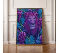 Diamond Painting Niños Uva LeóN Pintura Diamante Punto de Cruz Kit Completo, Principiantes Cuadros Diamantes Kit, DIY Manualidades para Adultos, Decoración Hogar Regali 40 x 50 cm PjY13759 W-7