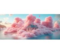 Diamond Painting Nube, 5D Diamond Painting Adultos Cottagea, DIY Kit Manualidades Adultos, 5D Punto de Cruz Cuadro Diamante, DIY Pintura de Diamante Kits, Home Decor, Primavera Decor, 90x40cm A-4535