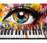 Diamond Painting Ojo Diamond Painting Niños, Piano Pintura Diamante Kit Manualidades Adultos, DIY Ronda Principiante Pintura Diamante Punto de Cruz Cristal Art para Decoración Pared 35x50cm, Model212
