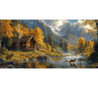 Diamond Painting Otoño 5D Dibujos Con Diamantes, DIY Diamond Painting Adultos Montañas Nevadas Pintura de Diamante Kit Manualidades NiñOs Cristal Regalo for Para DecoracióN Pared Hogar 30x60cm CJ0P689