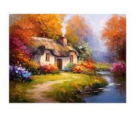 Diamond Painting Otoño 80x60cm 2026 Nuevo Diamond Painting Adultos,Pintura Diamante Rural Pintura de Diamante Niños,5D DIY Cristal Bordado Punto de Cruz Manualidades Kit para Decoracion Navidad I-K619