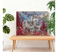 Diamond Painting Otoño 90x60cm 2025 Pintura Diamante Lobo Gran Diamond Painting Adultos,Cuadros de Diamantes Bordado Manualidades Kit Regalos para Mujer,DIY Diamantes Art Set Regalos Originales I-K816