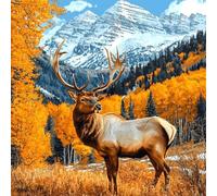 Diamond Painting Otoño ciervo, Manualidades Adultos, Pintar por Numeros Adultos, DIY Cristal Pintar por Numeros Punto de Cruz Kit Bordado Principiantes, Decoración de Pared del Hogar 30x30 cm Q-704