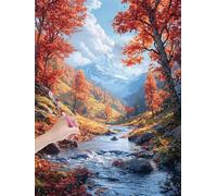 Diamond Painting Otoño Pintura de Diamantes 5D DIY, Paisajes Diamond Painting Kit Completo Manualidades Adultos, DIY Punto de Cruz Cuadros Diamantes para Decoración Hogar, Regalo, 60x80 cm, -4852
