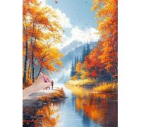 Diamond Painting Otoño Pintura de Diamantes 5D DIY, Paisajes Diamond Painting Kit Completo Manualidades Adultos, DIY Punto de Cruz Cuadros Diamantes para Decoración Hogar, Regalo, 40x50 cm, -4850