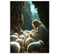 Diamond Painting Oveja Diamond Painting Adultos Creencia Pintura Diamante Adultos, DIY Bordado de Punto de Cruz Diamante Pintura Kit Completo, Pintar con Diamantes 70x90cm, Decoración Navidad Y8-571