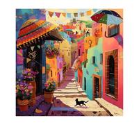 Diamond Painting Paisaje 2026 Nuevo Diamond Painting Ciudad 55x55cm,Dibujos con Diamantes Cuadrado Puzzle Diamantes Manualidades Adultos para Navidad Halloween Decoración Niños Adultos Regalo O-688z