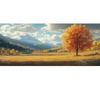 Diamond Painting Paisaje, 5D Diamond Painting Adultos áRbol, DIY Kit Manualidades Adultos, 5D Punto de Cruz Cuadro Diamante, DIY Pintura de Diamante Kits, Home Decor, Primavera Decor, 90x40cm L-4586