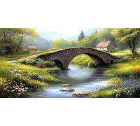 Diamond Painting paisaje,5D Diamond Painting Adultos Manualidades,puente Pintura Diamante Punto de Cruz Pintura Kit,Artes Artesanal para Decoracion Navidad Decoracion Salon,Regalo 40 x 90 cm D-365