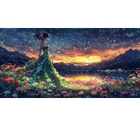 Diamond Painting Paisaje 5D Dibujos Con Diamantes, DIY Diamond Painting Adultos Mujer Pintura de Diamante Kit Manualidades NiñOs Cristal Regalo for Para DecoracióN de Pared del Hogar 50x100cm J0P-377