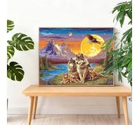 Diamond Painting Paisaje 60x45cm 2025 Pintura Diamante Lobo Gran Diamond Painting Adultos,Cuadros de Diamantes Bordado Manualidades Kit Regalos para Mujer,DIY Diamantes Art Regalos Originales I-K768