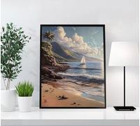Diamond Painting Paisaje, Bote Diamond Painting Adultos, Kit Completo de Pintura de Diamante para Adultos y Niños, DIY 5D Cristal Pintura De Diamante Para Decoración De Pared Del Hogar 30x40cm C9X-LO