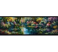 Diamond Painting Paisaje,Bricolaje Pintura Diamante 5D Punto de Cruz Kit,Pintar por Numeros Adultos,Lago Grande Diamond Painting Kit Completo,Artesanias para Adultos o Niños,Regalos Femeninos 50x150cm