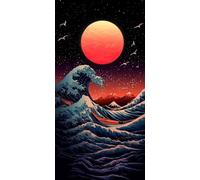 Diamond Painting Paisaje, Diamond Painting Adultos 90x180cm Kit Completo, 5D Cuadros Pintura de Diamantes Para Niños Ola, DIY Diamantes Manualidades Adultos para Decoración Pared Salon Regalos C5-428