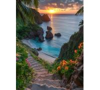 Diamond Painting Paisaje Diamond Painting Adultos, Pintura Diamante Atardecer Patrón 5D DIY Punto de Cruz Diamante Dibujos con Diamantes Manualidades Adultos para Decoracion Pared 80x110CM -yym2507NU