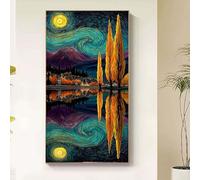 Diamond Painting Paisaje Diamond Painting Adultos, Pintura Diamante Cielo Estrellado Dibujos con Diamantes, DIY 5D Strass Punto de Cruz Manualidades Kit Completo para Decoracion Hogar 60x120cm gf25-8q