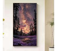 Diamond Painting Paisaje Diamond Painting Adultos, Pintura Diamante Cielo Estrellado Dibujos con Diamantes, DIY 5D Strass Punto de Cruz Manualidades Kit Completo para Decoracion Hogar 30x60cm ad37-4q