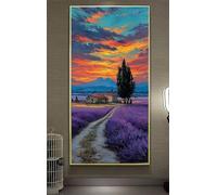 Diamond Painting Paisaje Diamond Painting Kit Completo, Lavanda Pittura Diamante Niños Principiantes Bricolaje 5D Cristal Strass Punto de Cruz Manualidades, Decoración Hogar Regalos 100x200cm tb6-21j