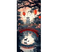 Diamond Painting Paisaje Diamond Painting Kit Completo XXL, 20x40 cm/7.8x15.7 In Pintura Diamante Puente Cuadros Diamantes 5D, DIY Puzzle Diamond Art Artesanía para Decoración de la Pared Hogar