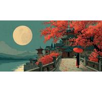 Diamond Painting Paisaje Dibujos Con Diamantes, DIY Pintura De Diamantes Para Adultos, JapóN Diamond Painting Kit Completo Cristal Mosaico Manualidades Para Decoración Pared Hogar 100x50cm - KF0131H