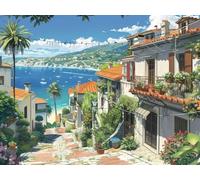 Diamond Painting paisaje Manualidades Adultos Kit Punto de Cruz casa Pintura de Diamante, Kit Bordado Principiantes 5D DIY Cuadro Diamantes, Cuadros Decoracion Salon Modernos, 60x80cm u-187