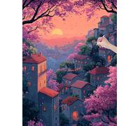 Diamond Painting Paisajes, 5D Diamond Painting Kit Completo, Manualidades Adultos Dibujos con Diamantes, Kits de Pintura de Diamantes para Adultos Principiantes, Decoración Pared Hogar, 40x50cm, R-68