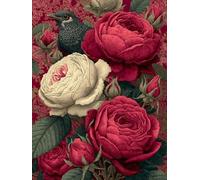 Diamond Painting PáJaro, 5D Diamond Painting Adultos Rosa, DIY Manualidades Adultos, 5D Cuadro Diamantes Kits, Diamantes Art Bordado de Punto de Cruz Kit, Decoracion del Hogar, Regalo 100x135cm Q-3753