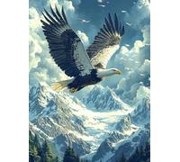 Diamond Painting PáJaro, DIY 5D Diamond Painting Kit MontañA, 5D Pintura Diamante Cuadro Diamantes DIY Full Drill Round Ricamo a Punto Croce Painting per Decorazioni Casa Pareti, Regalo 30x40cm 0-4794