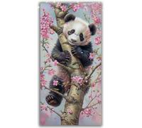Diamond Painting Panda Diamond Painting Grande XXL 5D Árbol Kit Manualidades Adultos, DIY Punto de Cruz Cristal Art, Diamantes Redondos, Actividad Antiestrés Relax, Regalo Creativo Zen 30x60cm Y1-952