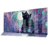 Diamond Painting Pareja De Gatos Diamond Art Dibujos con Diamantes 40x100 cm, Cuadro Pintura Diamante Kit Completo Punto de Cruz DIY Cristal Pintura por Numeros, Decoracion Pared Regalos Luna C-850