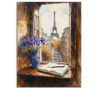 Diamond Painting París Diamond Painting Adultos Balcón Pintura Diamante Adultos, DIY Bordado de Punto de Cruz Diamante Pintura Kit Completo, Pintar con Diamantes 90x120cm, Manualidades Navidad Y8-273