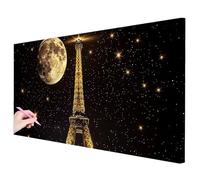 Diamond Painting París, Diamond Painting Grande 140x70cm, DIY Pintura de Diamante Luna Kit Completo, 5D Cuadro Diamantes Kit de Manualidades para Adultos para Regalos para Mujer Decoracion Hogar -2937