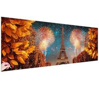 Diamond Painting París Diamond Painting Grande 150x50cm Punto de Cruz Pintura de Diamante Navidad Manualidades Adultos Dibujos con Diamantes Cuadros Decoracion Salon Modernos Regalos para Mujer P-31